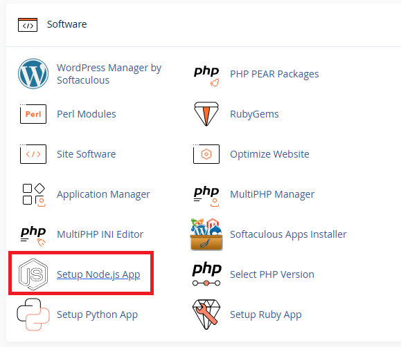 cpanel Setup Node.js App